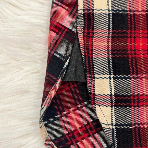 Maje Red Plaid Long Sleeve Shirt Dress - Picture 15 of 16